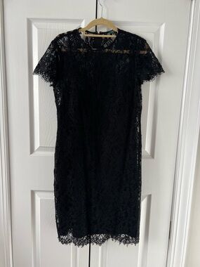 Ralph Lauren Black Lace Midi Dress